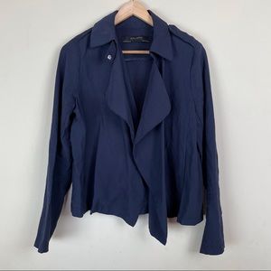 Zara Basic Women’s Blue Drape Jacket Size Medium